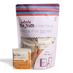 The Whole Truth - Mini Protein Bars - Peanut Butter - Pack of 8-8 x 27g - No Added Sugar - All Natural
