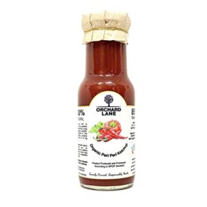 Orchard Lane Organic PERI PERI Tomato Ketchup - Spicy and Healthy Ketchup - No Preservatives or Chemicals | Pesticide Free | Certified NPOP Organic | Low-sugar - 230 Grams