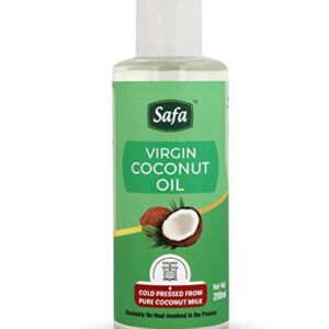 Safa Virgin Coconut Oil Cold Pressed for Skin Care Hair Care Oil Pulling Dietary & Cooking (200 ml)