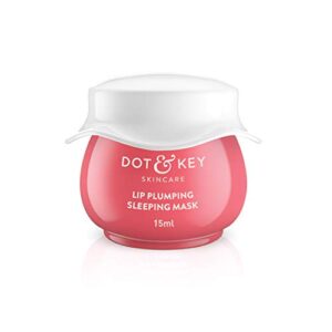 Dot & Key Lip Plumping Sleeping Mask Vitamin C + E | Lip Balm for Women | Lipbalm for Men | Tinted Lip Balm for Dry Lips | 15ml