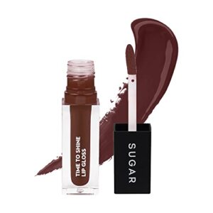 SUGAR Cosmetics - Time To Shine - Lip Gloss - 09 Teaker Bell (Mud Brown; Walnut Brown) - 4.5 gms - High Shine Lip Gloss with Jojoba Oil