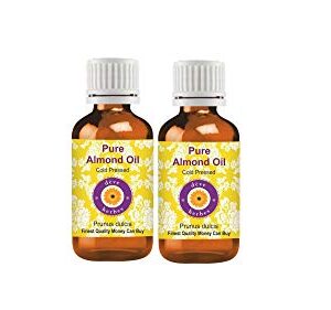Deve Herbes Pure Almond Oil (Prunus dulcis) with internal Plastic Euro Dropper 100% Natural Therapeutic Grade Cold Pressed for Skin & Hair 100ml (Pack of 2).