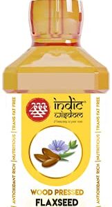 IndicWisdom Wood Pressed Flaxseed Oil 500ml (Cold Pressed - Extracted on Wooden Churner)