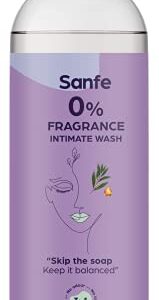 Sanfe 0% Fragrance Intimate Wash for Women - 200ml with Improved ph Balancing Formula for Sensitive Skin with 0 Fragrance | All Natural | Prevents Infections