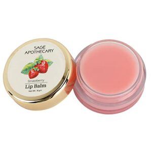 Sage Apothecary Super Soft Strawberry Lip Balm with Benefits of Natural Ingredients for Women Dark Lips to Lighten | Provides Moisture to Dry Lips | Suitable for Men & Women | Pack of 8 gm