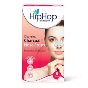 HipHop Skincare Cleansing Charcoal Nose Strips for Women - Blackhead Remover & Pore Cleanser (6 Strips)