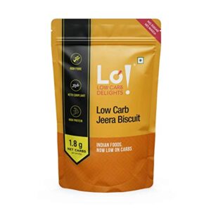 Lo! Low Carb Delights - Keto Jeera Biscuit (200g) | Only 1.8g Net Carb | Sugar Free Biscuit | Lab Tested Keto Food Products for Keto Diet | Keto Cookies made with Superfood | Zero Added Sugar