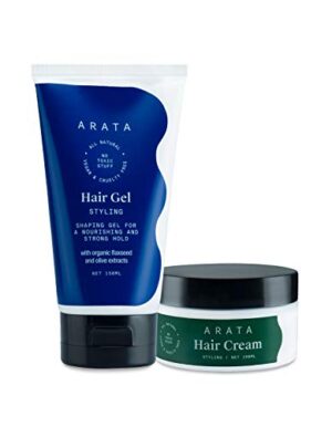 Arata Natural Curl defining Hair Styling Combo with Hair Gel & Hair Cream for Women & Men || All Natural