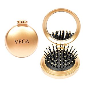 VEGA Compact Hair Brush with Foldable Mirror