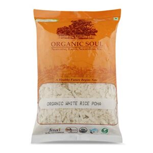 Organic Soul Flattened / Beaten White Rice ( Poha / Atukulu / Chiwda / Aval / Atukulu / Avalakki ) - 500g