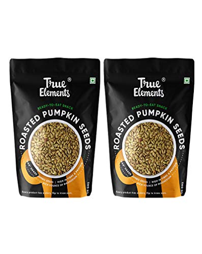 True Elements Roasted Pumpkin Seeds 125g * 2 - Pumpkin Seeds for Eating | Diet Snacks | Fibre Rich Superfood