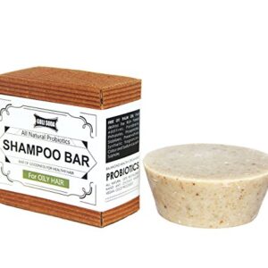 Goli Soda All Natural Probiotics Shampoo Bar For Oily Hair | Unisex | Brahmi Powder | Apple Cider Vinegar | Grapefruit | Palm Oil-Free - ( Pack Of 1 ) - 90 g