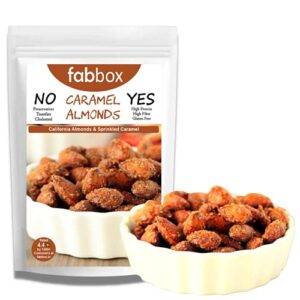 Fab box Dry Roasted Sweet Caramal Almonds | High Protein and Fiber Rich | Gluten Free | Healthy Evening Snacks