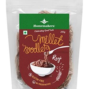 Homemakerz Ragi Millet Noodles - Gluten Free & Preservative Free Noodles - 200 gm