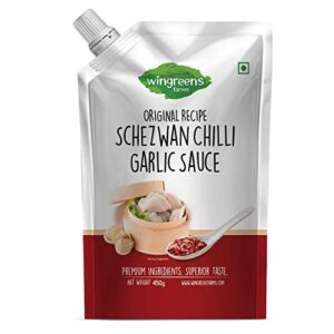 Wingreens Farms- Schezwan Chilli Garlic Sauce (Pack of 1-450g)