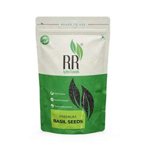 RR Agro Foods Basil Seeds 500 GM | Tukmariya | Falooda Seeds | Sabja Seeds for Weight Loss Pack of 1