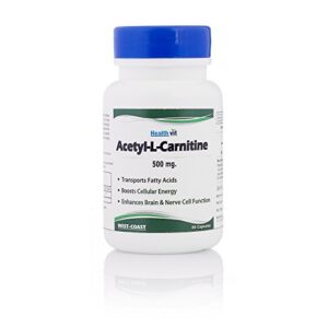 Healthvit Acetyl L Carnitine (Alcar) 500mg - 60 Capsules For For Muscle