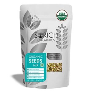Sorich Organics 6-in-1 Super healthy USDA Organic Seeds Mix - 400 Gm - Daily Dose of Organic (Chia Seeds
