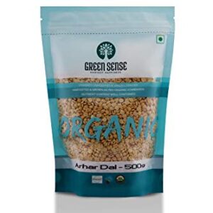 Green Sense Organic Arhar/ Tur Dal - 500 gm x 1 | Pack of 1