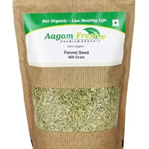 Aagam Fresh Organic Fennel Seed (Saunf - ????) - 400 Gram