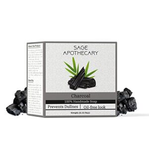 Sage Apothecary Natural Handmade Charcoal Bath Soap | Made with Organic Ingredients | Suitable for Men & Women | Pack of 100GM