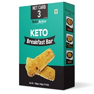 NutroActive Keto Breakfast Bar Zero Sugar Gluten Free 180 g