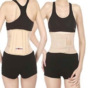 Orthowala ? Lumbar support belt for back pain relief for men and women Beige Color -Gold Series -Size -Medium-31-35- Inches for Back Lumbar Support Pain Reliever Enhance Back Posture