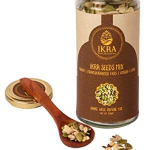 Ikra Seeds Mix with Free Premium Wooden Spoon | Protein Rich Seeds for Eating | Flax