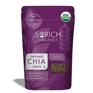 Sorich Organics Raw USDA Organic Chia Seeds Help in Weight Management | Healthy Food Rich with Protein & Fiber - 250 Gm