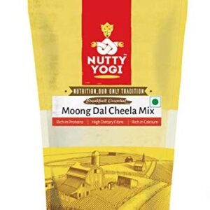 Nutty Yogi Moong Daal Cheela Mix 400G I Indian Pancake I Batter Mix I Healthy Breakfast I Protein Rich Healthy Food I Ready to Cook I Nutritious & Delicious Instant Food I