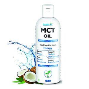 Healthvit MCT Oil From Coconut Oil Unsweetened Keto Diet Sports
