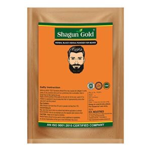 Shagun Gold Black Herbal Beard Color Powder for Men Moustache Facial Hair Coloring