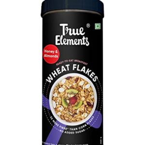 True Elements Wheat Flakes 350g - Healthy Cereal | Flakes for Breakfast | Diet Food for Weight Loss