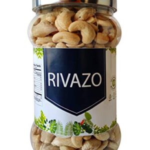Rivazo Owen Roasted Brownish and Crispy Whole Cashew Nuts Kaju in Pet Jar 500 Grams