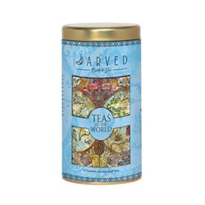 Jarved teas of the world gift box -15 teas from 10+ countries | 15 loose leaf teas in a premium tin box