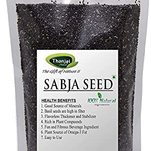 Thanjai Natural Raw Basil Seeds 250gm | Sabja Seeds | Tukmaria Seeds | Helps in Weight Loss