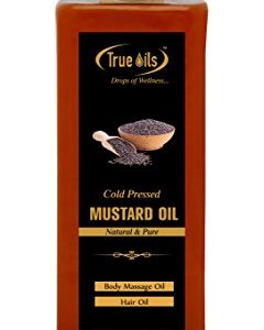 True Oils Natural and Pure Cold Pressed Edible Mustard Oil for Hair