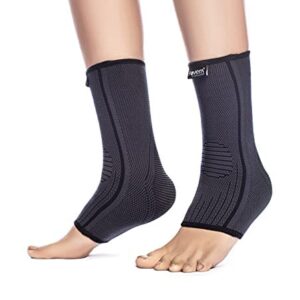 FOVERA Ankle Brace Compression Support Sleeve (1 Pair) - for Plantar Fasciitis