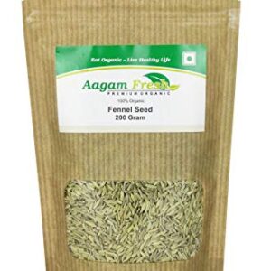 Aagam Fresh Organic Fennel Seed (Saunf - ????) - 200 Gram
