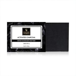 Good Vibes Activated Charcoal Detox Handmade Soap Bar (Pack of 3) - 100g x 3