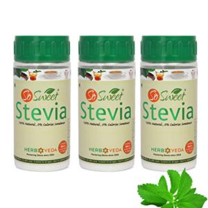 So Sweet Stevia Powder Sugar Free Natural Zero Calorie Sweetener For Diabetes Care 300gm (Pack of 3)