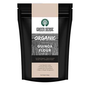 Green Sense Organic Quinoa Flour | Gluten Free Quinoa Atta | High in Protein - 500gm x 1 | Pack of 1