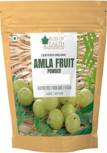 Bliss of Earth 453GM Organic Amla Powder for Eating Drinking & Hair Growth