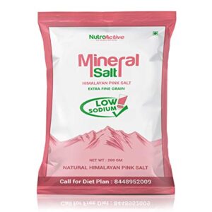 NutroActive MineralSalt Low Sodium Himalayan Rock Pink Salt Extra Fine Grain 200g