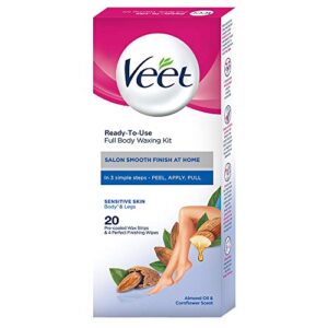 Veet Full Body Waxing Strips Kit For Sensitive Skin (20 Strips)
