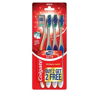 Colgate 360 Visible White Toothbrush - 4 Pcs (Buy 2 Get 2 Free)