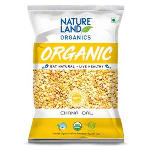Natureland Organics Chana Dal 500 Gm - Organic Healthy Pulses