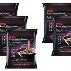 Koka Purple Wheat Noodles Soy & Vinegar Flavor 60g (Pack of 5)
