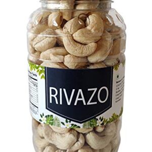 Rivazo 100% Natural Fresh Whole Organic Cashew Nuts Kaju in Pet Jar 250 Grams