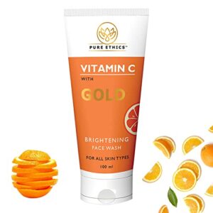 Pure Ethics® Brightening Vitamin-C and Gold Face Wash with Aloe Vera Extract - For All Skin Types - No Parabens
